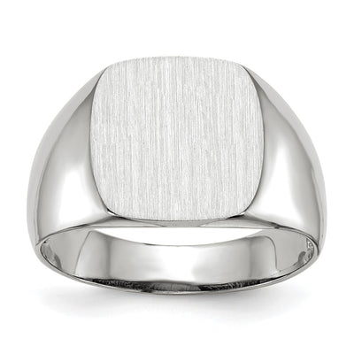 14K white gold signet ring