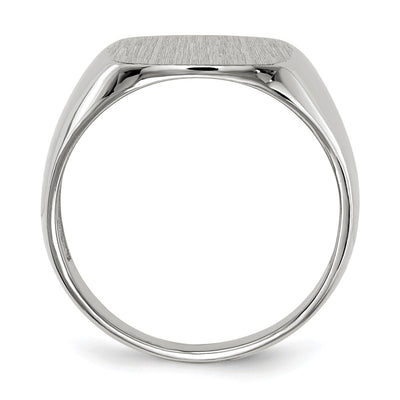 14K White Gold x14. Open Back Men's Signet Ring