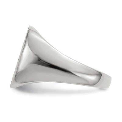 14K White Gold x14. Open Back Men's Signet Ring