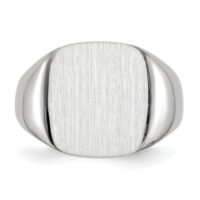 14K White Gold x14. Open Back Men's Signet Ring