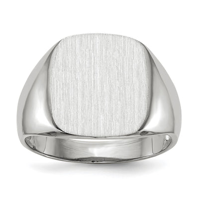 14K white gold signet ring
