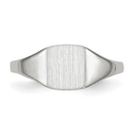 14K White Gold 7.0x8.5mm Closed Back Signet Ring view