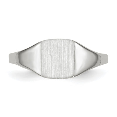 14K White Gold 7.0x8.5mm Closed Back Signet Ring