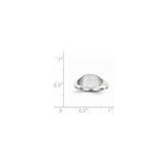 14K White Gold 7.0x8.5mm Closed Back Signet Ring view