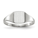 14K White Gold 7.0x8.5mm Closed Back Signet Ring view