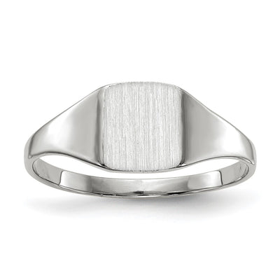 14K white gold signet ring