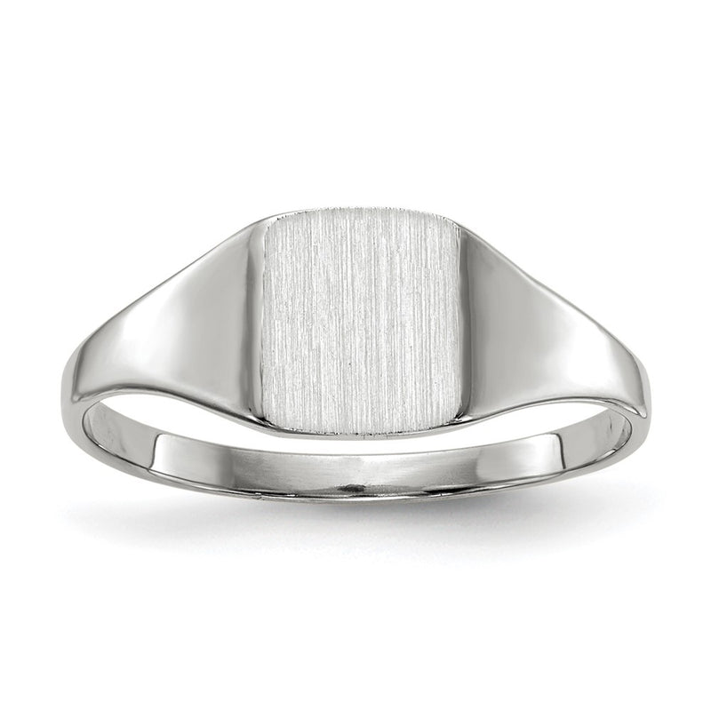 14K white gold signet ring