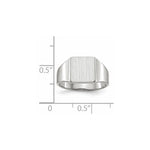 14K White Gold 8.5x9.5mm Closed Back Signet Ring view