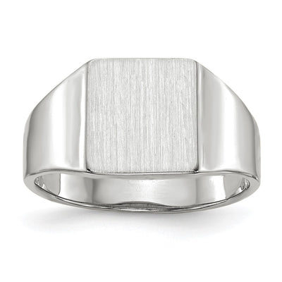 14K white gold signet ring
