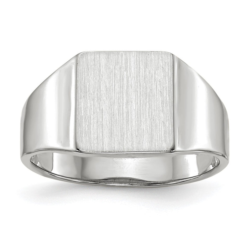 14K white gold signet ring
