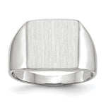 14K White Gold 13.0x13.0mm Closed Back Signet Ring view