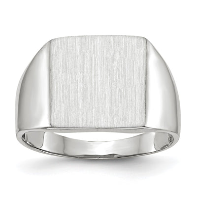 14K white gold signet ring