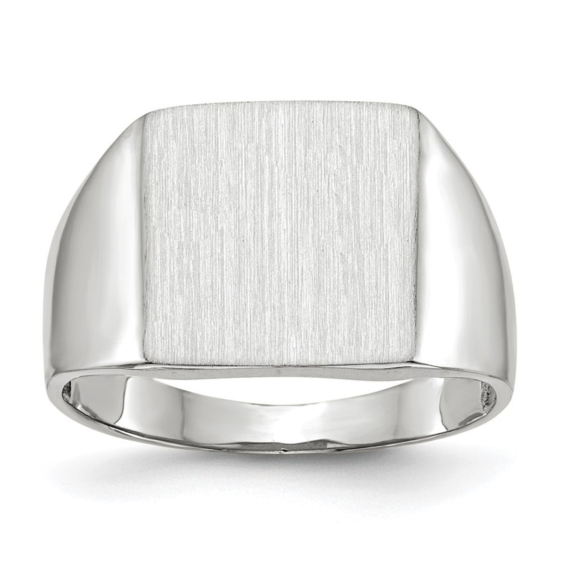 14K white gold signet ring