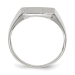 14K White Gold 13.0x13.5mm Open Back Satin Mens Signet Ring view