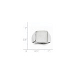 14K White Gold 13.0x13.5mm Open Back Satin Mens Signet Ring view