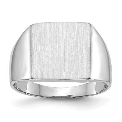 14K white gold signet ring