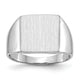 14K White Gold 13.0x13.5mm Open Back Satin Mens Signet Ring