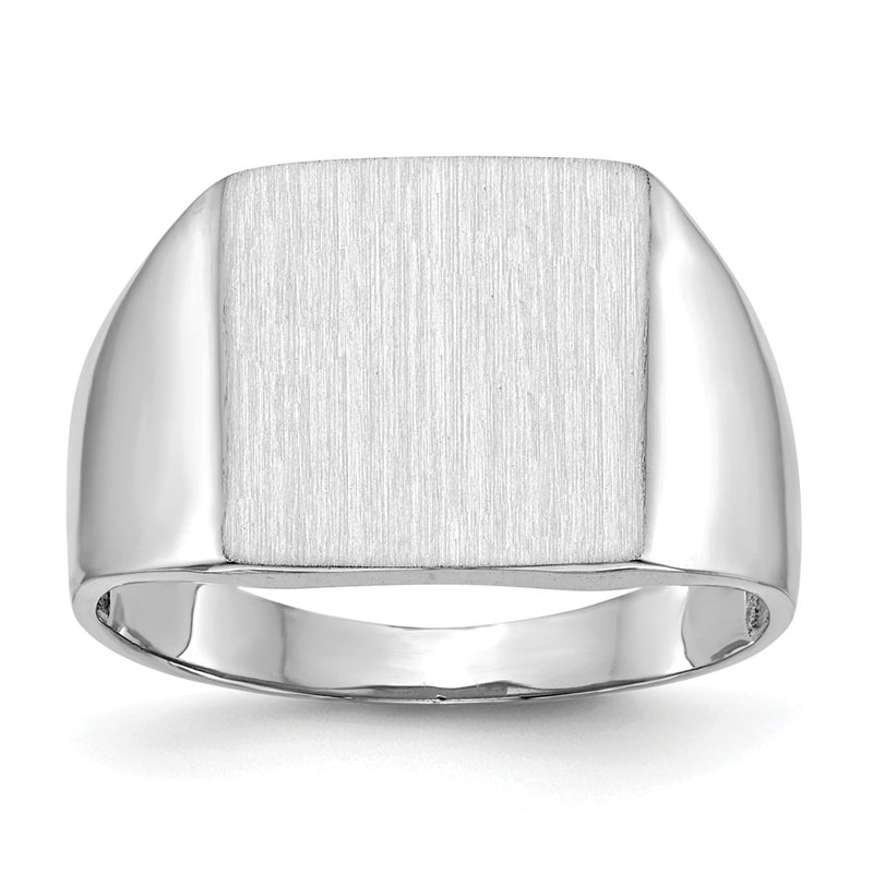 14K white gold signet ring