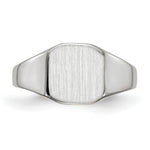 14K White Gold 8.5x8.5mm Closed Back Signet Ring view