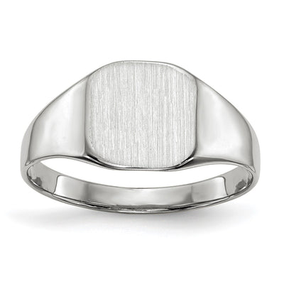 14K white gold signet ring