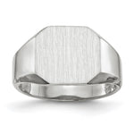 14K White Gold 11.0x10.5mm Closed Back Men's Signet Ring view