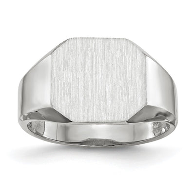 14K white gold signet ring