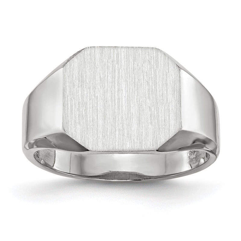 14K white gold signet ring