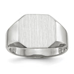 14K White Gold 11.0x11.0mm Open Back Men's Signet Ring view