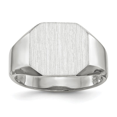 14K white gold signet ring