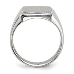 14K White Gold 13.0x15.0mm Closed Back Mens Signet Ring view