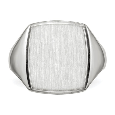 14K White Gold 13.0x15.0mm Closed Back Mens Signet Ring