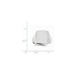 14K White Gold 13.0x15.0mm Closed Back Mens Signet Ring view