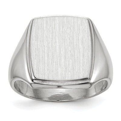 14K white gold signet ring