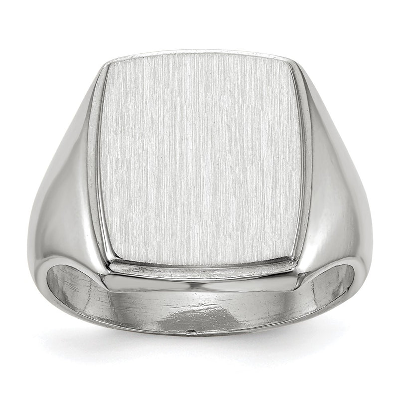 14K white gold signet ring