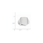 14K White Gold 13.0x15.0mm Open Back Mens Signet Ring view