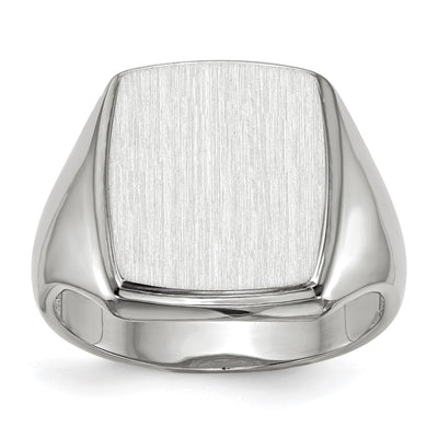 14K white gold signet ring