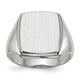 14K White Gold 13.0x15.0mm Open Back Mens Signet Ring