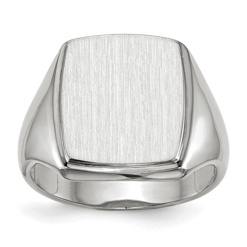 14K white gold signet ring