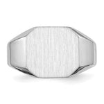 14K White Gold 12.5x11.5mm Open Back Signet Ring view