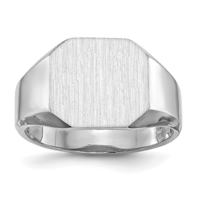 14K white gold signet ring