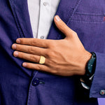14K White Gold 9.0x10.0mm Closed Back Signet Ring view