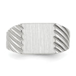 14K White Gold 9.0x10.0mm Closed Back Signet Ring view