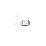 14K White Gold 9.0x10.0mm Closed Back Signet Ring view