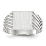 14K White Gold 9.0x10.0mm Closed Back Signet Ring view