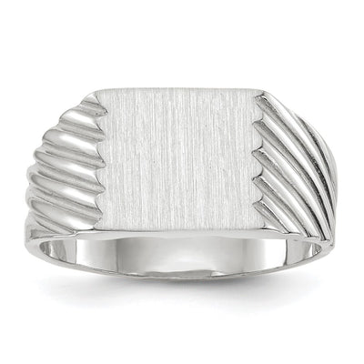 14K white gold signet ring