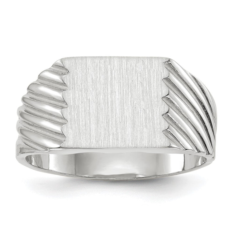 14K white gold signet ring