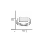 14K White Gold 10.5x5.5mm Closed Back Signet Ring view