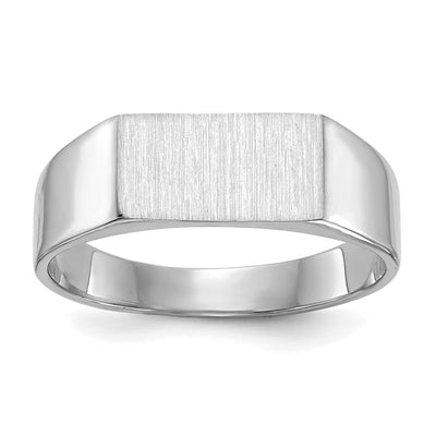 14K white gold signet ring
