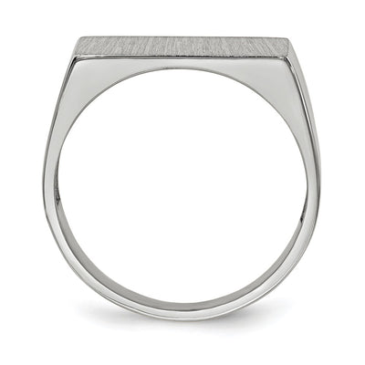 14K White Gold 16.5x8.0mm Closed Back Signet Ring