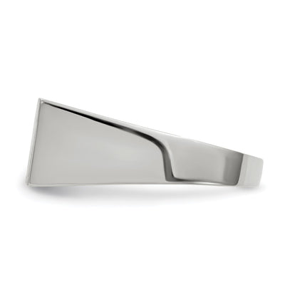 14K White Gold 16.5x8.0mm Closed Back Signet Ring